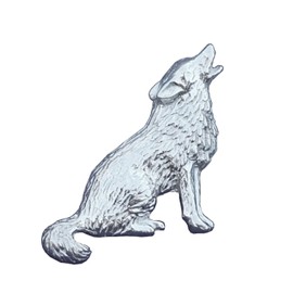 William Sturt Wolf Brooch Hand Cast in Fine Pewter, Pewter