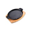 YYJINGYOU Skillet with Cast Iron Steak Plate Set with wood