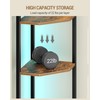 Hzuaneri Corner Shelf with LED Light, 6-Tier Corner Bookshelf, Tall