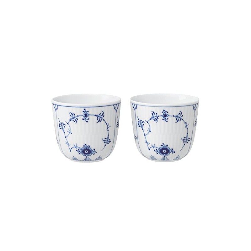 Royal Copenhagen 1062453 Blue Fluted Plain Cup Pair, Height Approx.