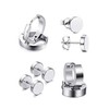 Huggie Piercing Earrings 4 Pairs Stainless Steel Hoop Stud Earrings