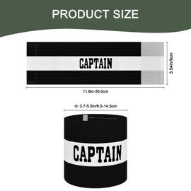 Milec Unisex Captain's Armband for Soccer Training, Adults & Youths Elastic Arm Band Captain Armbands Team Sports Accessories - Black, One Size