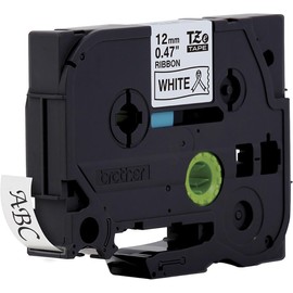 Brother TZe-R231 Labelling Tape Cassette, Black on White, 12 mm (W) x 4M (L), Ribbon Tape, Brother Genuine Supplies