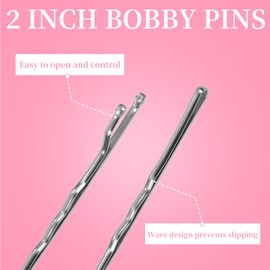500Pcs Bobby Pins, Silver Bobby Pins for Gray Hair 2inch