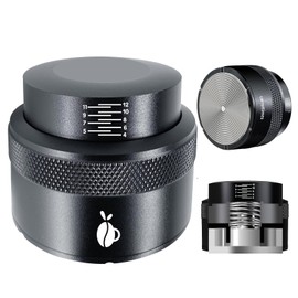 carrottimes Espresso Tamper 51 mm, profundidad ajustable con resorte calibrado, 100% acero inoxidable para máquina de expreso, se adapta a cesta de portafiltro Breville de 51 mm (negro)