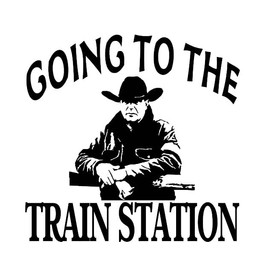 Going to The Train Station Decal by Check Custom Design - Multiple Colors and Sizes