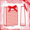Eaasty 20 Pcs Red Gingham Gift Bags with Bow 10.23