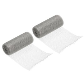 PATIKIL 6inx20ft Wire Mesh Hole Fill Fabric, 2Roll Stainless Steel Mesh Double Layer Blocker Flexible Mesh Screen for Hole Filler and Plant Protection