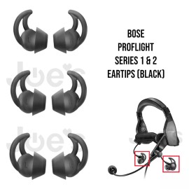For Bose Bose Aviation Headset ProFlight 1 and 2 Replacement Silicone Ear Buds Tips Black