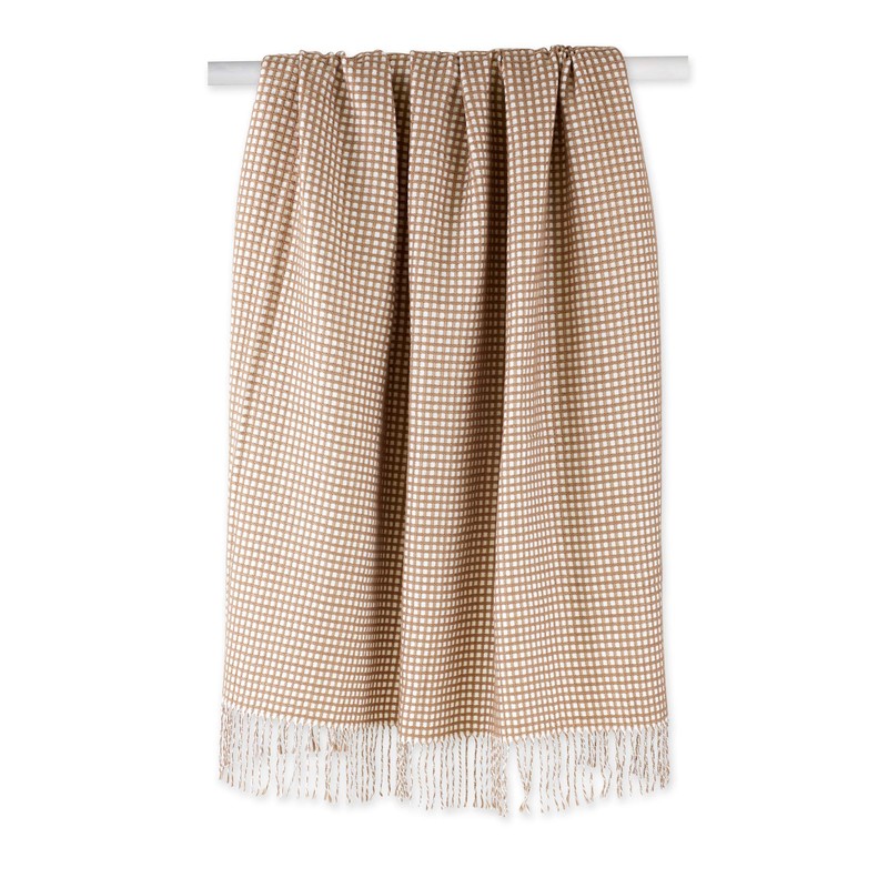 DII Waffle Knit Collection Throw Blanket, Stone