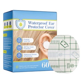 Waterproof Ear Protection Stickers, Pack of 60 Waterproof Ear Patches, Ear Patches, Swimming, Ear Muffs, Children's Showers, Soft Ear Protection, Protects Inner Ear, for Shower and Swimming