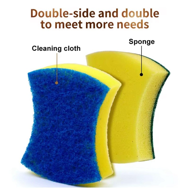 Behimend Blue Curved Dishwashing Sponges – 5-Pack