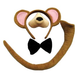 Bristol Novelty DS147 Monkey Set | Pack of 1 | Child Costume Accessory Kit, Black and Brown, One Size