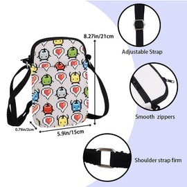 ZJXHPO Farm Game Inspired Cross Body Bag Junimo Carry On Bag Pixel Apple Shoulder Bag (Apple CB)