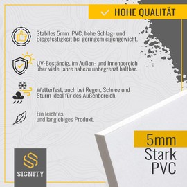 Achtung Videoüberwachung Sign, 5 mm Thick, 30 x 20 cm, Made from Sturdy PVC, This Area is Monitored Sign with UV Protection, Pack of 2 SIGNITY