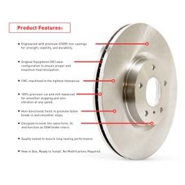 Dynamic Friction Company Front Brake Rotors Kit | 4000 HybriDynamic Brake Pads includes Hardware | Fits 1989-1996 Nissan 300ZX
