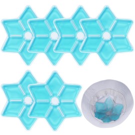 Ice Pack Hard Hat Cooling Insert, Blue, Flower Shape Design, Reusable Helmet Cooling Pad for Heat Protection (Blue, 4 Count)
