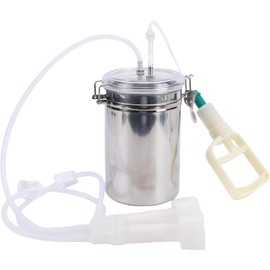 Manual Milking Machine, 2000ml Effort Saving Cow Milking Machine Cow Hand Vacuum Pump Goat Cow Milking Machine Portable Milking Kit for Milk Plant Farm