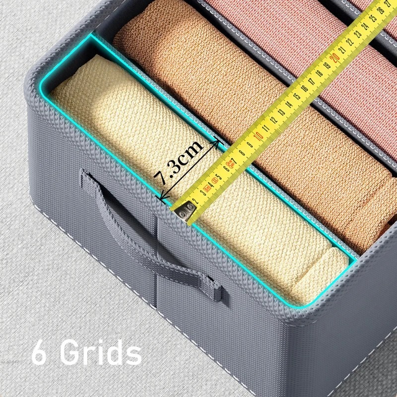Thickened Pants Storage Box – Foldable Grid Organizer for Jeans