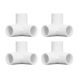 3 Way PVC Pipe Fittings Angle Joint Plastic Right Angle T Corner Connector 20mm Inner Diameter Pack of 10 for Building Heavy Duty PVC Furniture Greenhouse (White)