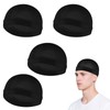 4 Pcs Wave Cap,Silk Wave Sleep Hair Cap for Black
