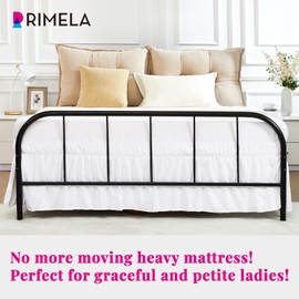 RIMELA White Bed Valance Double Elastic Bed Skirt - Easy to Install - Soft Brushed Polyester Fabric-38 cm Drop - (135 x 190 cm)