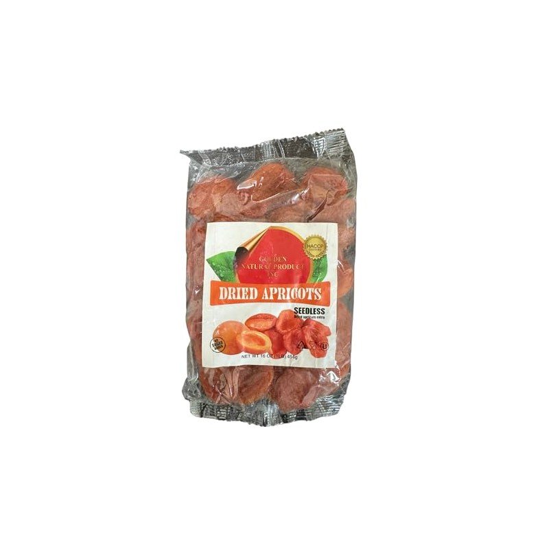 Dried Apricots, Seedless, 1lb Bag
