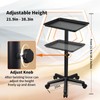 Salon Tray on Wheels, Black Salon Tray Cart with Adjustable