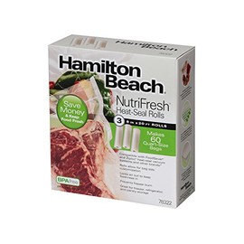 Hamilton Beach Vacuum Sealer, (3-Pack) 8 in x 20 ft Rolls for NutriFresh, FoodSaver & Other Heat-Seal Systems (78322)