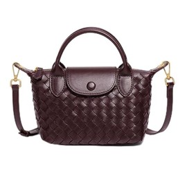 NFengHe Dumpling Crossbody Bags for Women Trendy Leather Small Purse Mini Handbag (A-Wine)