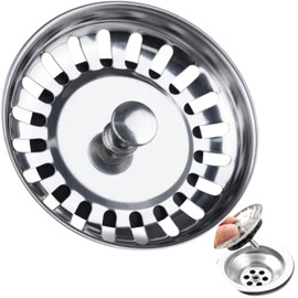 tifanso Kitchen Sink Strainer Plug 304 Stainless Steel Thicken for Kitchen Sink,Replacement for Food/Hair Catcher - UK Sinks Hole Diameter (Silver-1, 78mm)