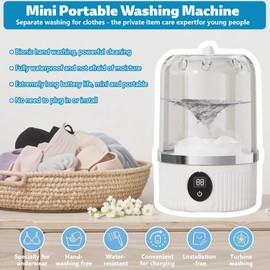 Underwear Washer, Portable Mini Washing Machine, Rechargeable Cordless Washing-Machine, Small Washer Is Suitable for Cleans Small Laundry Items, Socks, Underwear, Baby Clothes