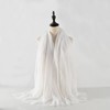 GZRYEJLEI 1pc White Cotton Blend Crinkle Soft long Scarf with