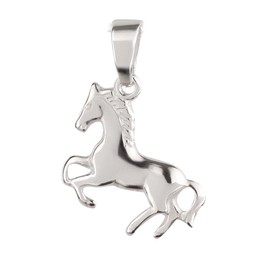 FIVE-D Pendant with Chain Children's Earrings Pony Horse 925 Silver in Jewellery Case, 925 silver