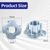 M4 T-Nuts zinc Plated Steel, 4-Pronged Tee Nut for Wood,
