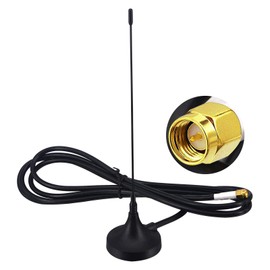 Kaunosta Gate Opener Antenna Magnetic Base with 2M RG58 Cable for Ghost Controls Multicode Garage Smart Gate Opener Alarm System GTO Commercial Overhead Opener GSM GPRS SMA 433MHz Extended Antennas