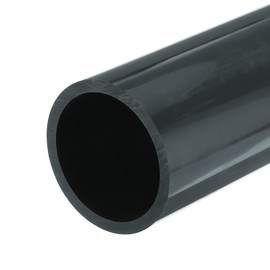 MECCANIXITY 3 Inch PVC Rigid Tube Round Pipe 63.8mm ID 75mm OD 20cm/8" Length Dark Grey High Impact for Water Pipe, Crafts