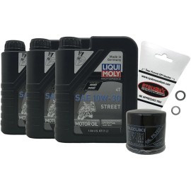 Liquimoly 1999-2022 Suzuki SV650 Oil Change Kit with Liqui Moly 10W30 Oil and OEM Filter