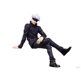 JJK Jujutsu Kaisen Anime Satoru Gojo Yuju Itadori | 10cm Gojo Blindfolded, 8cm Yuji Sitting Figurine Model Statues Figures | Collectible Statue for Anime & JJK Fans (Satoru Gojo 10cm, With Box)