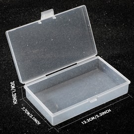 Jetec 6 Pieces Mini Plastic Clear Beads Storage Container Box for Collecting Small Items, Beads, Jewellery, Business Cards, Play Pieces, Crafts (5.2 x 3 x 1.2 Inches)