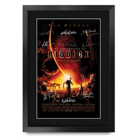 HWC Trading The Chronicles of Riddick 2004 Vin Diesel Gifts Printed Poster Signed Autograph Picture for Movie Memorabilia Fans - A3 Framed