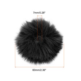 PATIKIL Furry Microphone Windscreen 7mm x 60mm Mic Cover Windshield for Indoor Outdoor Microphone Black 2 Pack
