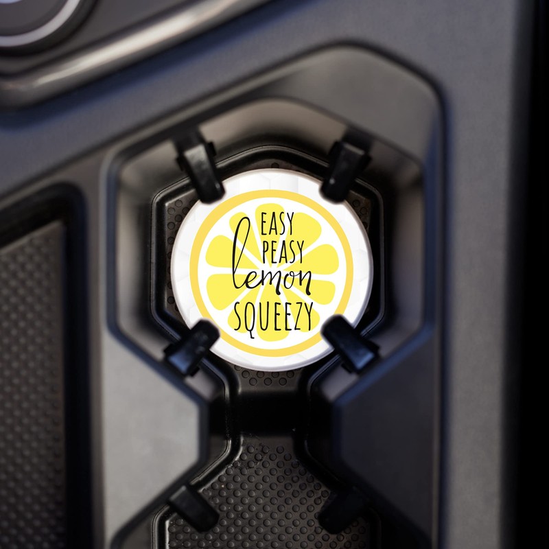 Main Squeeze Lemon Yellow 2.75 x 2.75 Absorbent Ceramic Car