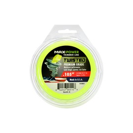Maxpower 338803 Premium Twisted Trimmer Line .105-Inch Twisted Trimmer Line 30-Foot Length, Yellow