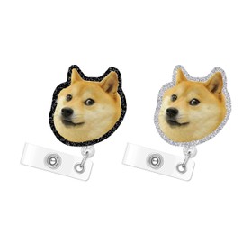 Dog Animal Badge Reel 2pack Retractable Funny Cute Badge Holder withvet tech ID Clip Name Tag Card Tag Card Badge Clip Acrylic Accessories Gifts Nurse