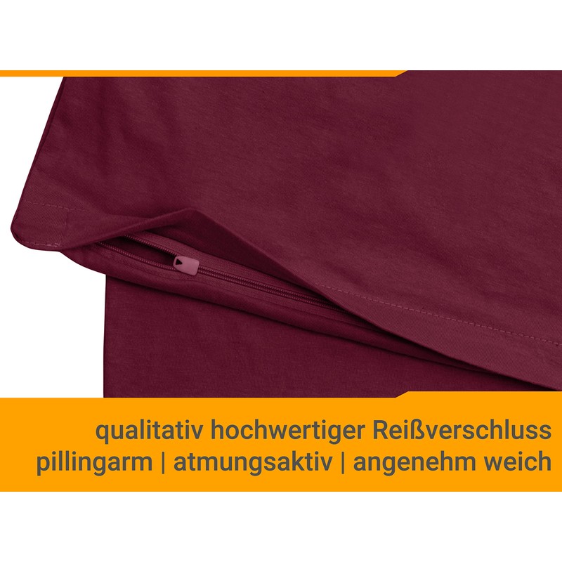Npluseins 1331.1812 Cotton Pillowcases, Jersey, Various Colours, Pack of 2