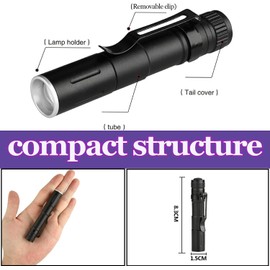 MODOAO Mini Pen Clip Purple LED Flashlight Telescopic Zoom 395nm, 3 Modes and Waterproof for Detecting Dog/Cat/Pet Urine and Stains