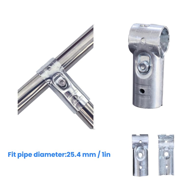 4 Pcs T Clamps Pipe Connector, End Rail T Clamp,Metal