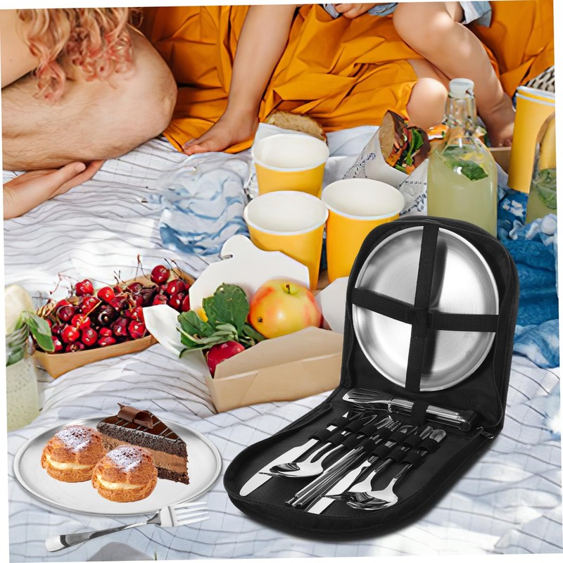 Kisangel 1set Portable Cutlery Set Case Outdoor Utensils for Camping