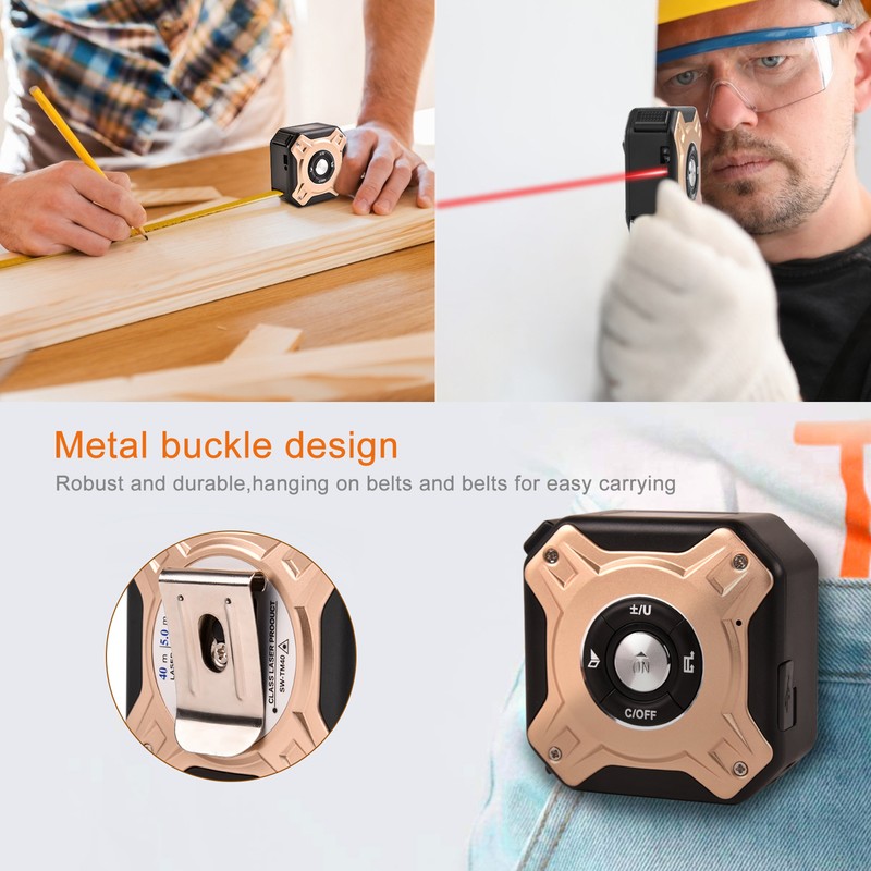 Infrared Electronic Tape Measure, 2-in-1 Handheld Electronic Rangefinder Measure Automatic